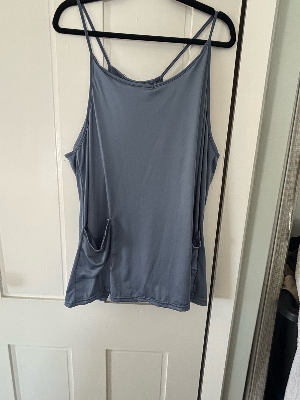Women’s Blue Scoop Neck Tank Top Skort with Pockets